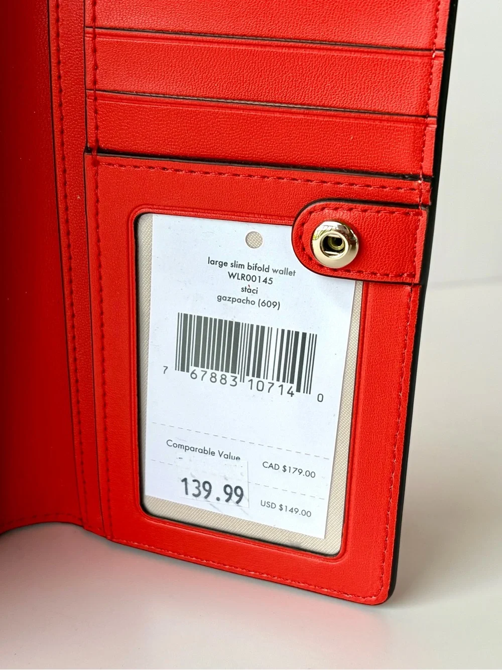 Kate Spade Staci Large Slim Bifold Wallet Gazpacho